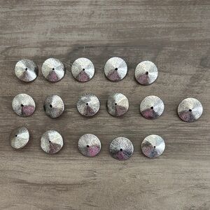 Set of 16 Textured Spacer Beads